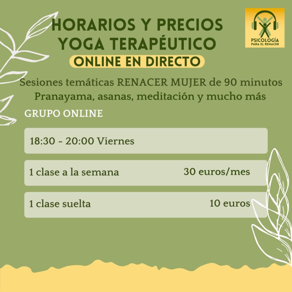 Clases on line yoga terapéutico en directo renacer mujer Úbeda